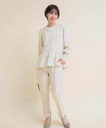 URBAN RESEARCH ROSSO WOMEN | 『WEB/一部店舗限定』『SHORT/TALLサイズあり』ペプラムブラウス+テーパードパンツ(セットアップ)