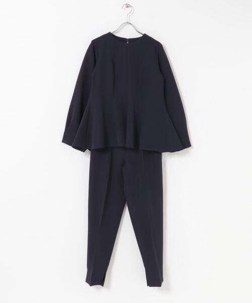 URBAN RESEARCH ROSSO WOMEN（アーバンリサーチ　ロッソ）の「『WEB/一部店舗限定』『SHORT/TALLサイズあり』ペプラムブラウス+テーパードパンツ（セットアップ・レディース・ネイビー/ホワイト系その他・36/TALL/38/SHORT）」の15枚目の写真