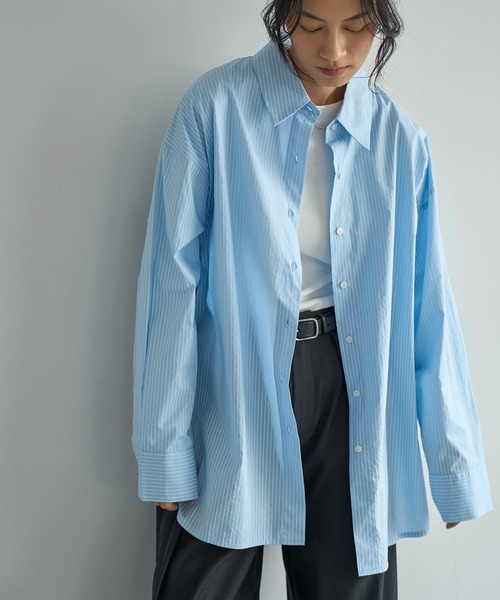 meilmada（メイルマダ）の「ストライプオーバーサイズシャツ（シャツ/ブラウス・レディース・サックスブルー/ピンク・FREE）」の11枚目の写真