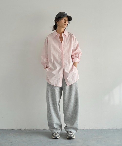 meilmada（メイルマダ）の「ストライプオーバーサイズシャツ（シャツ/ブラウス・レディース・サックスブルー/ピンク・FREE）」の6枚目の写真