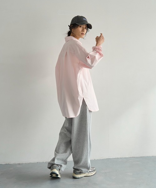 meilmada（メイルマダ）の「ストライプオーバーサイズシャツ（シャツ/ブラウス・レディース・サックスブルー/ピンク・FREE）」の7枚目の写真