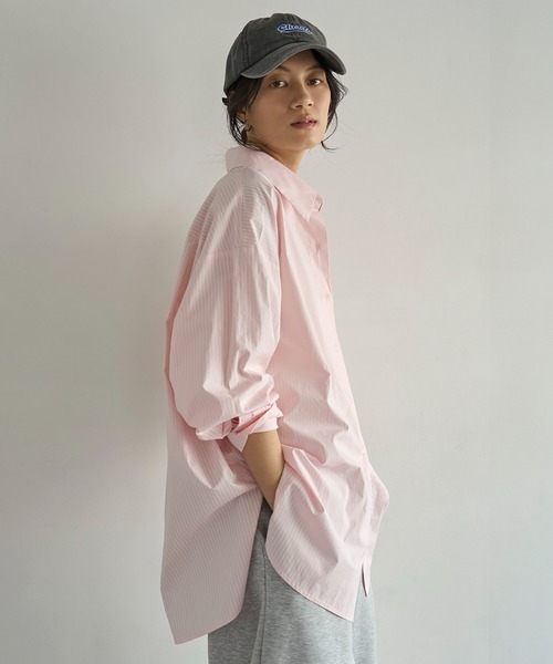 meilmada（メイルマダ）の「ストライプオーバーサイズシャツ（シャツ/ブラウス・レディース・サックスブルー/ピンク・FREE）」の5枚目の写真