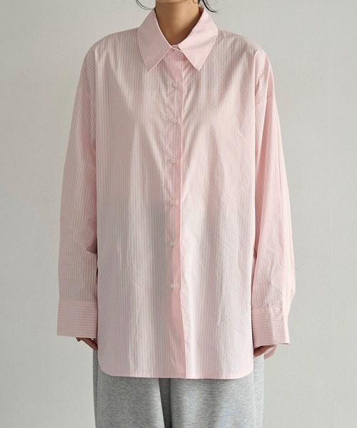 meilmada（メイルマダ）の「ストライプオーバーサイズシャツ（シャツ/ブラウス・レディース・サックスブルー/ピンク・FREE）」の21枚目の写真