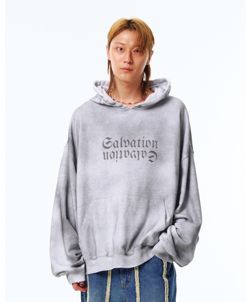PHOS333(フォースサンサンサン)の「Stain Washed Hoodie(パーカー・メンズ・その他・MEDIUM/LARGE)」の1枚目の写真