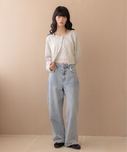 REMOON(リムーン)の「レース付きデニムパンツ(デニムパンツ・レディース・ブラウン/ライトブルー・MEDIUM/SMALL)」の12枚目の写真