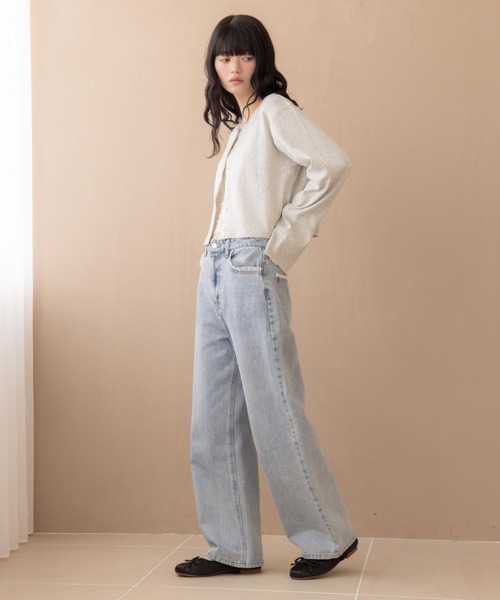 REMOON(リムーン)の「レース付きデニムパンツ(デニムパンツ・レディース・ブラウン/ライトブルー・MEDIUM/SMALL)」の15枚目の写真