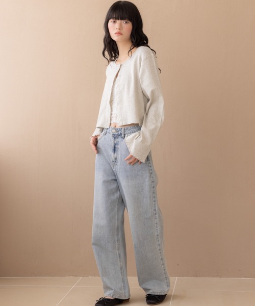 REMOON(リムーン)の「レース付きデニムパンツ(デニムパンツ・レディース・ブラウン/ライトブルー・MEDIUM/SMALL)」の14枚目の写真