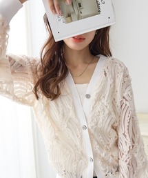 ReDial（リダイアル）の「リボンレースカーディガン（カーディガン/ボレロ）」
