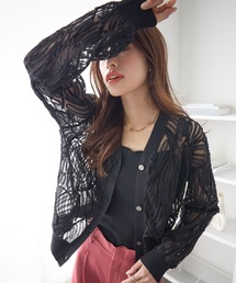 ReDial（リダイアル）の「リボンレースカーディガン（カーディガン/ボレロ）」