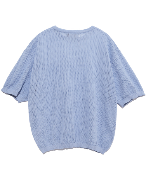 YALE(イェール)の「MESH CREWNECK KNIT SKY BLUE(Tシャツ/カットソー・レディース・その他・S/M/L/XL)」の3枚目の写真