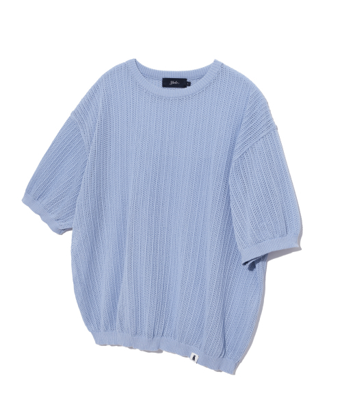 YALE(イェール)の「MESH CREWNECK KNIT SKY BLUE(Tシャツ/カットソー・レディース・その他・S/M/L/XL)」の4枚目の写真