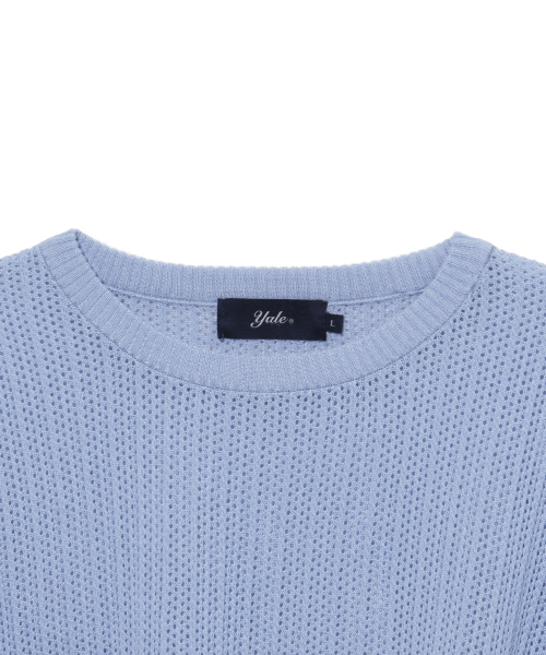 YALE(イェール)の「MESH CREWNECK KNIT SKY BLUE(Tシャツ/カットソー・レディース・その他・S/M/L/XL)」の5枚目の写真