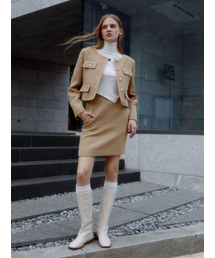 MUSEE（ミューゼ）の「DUVET Wool Tweed Mini Skirt_Sand Beige（スカート）」