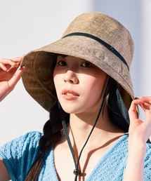 estaa（エスタ）の「遮光100％ UV 遮熱 接触冷感 ネックガード付 ポリジュートハット（ハット）」