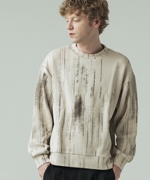 【SLICK/スリック】Abstract Printed Quarter Gauge Pullover /アブストラクトプリントプルオーバー