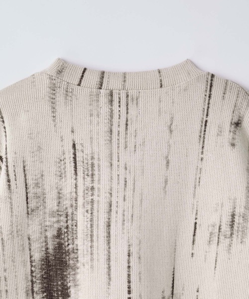 SLICK（スリック）の「【SLICK/スリック】Abstract Printed Quarter Gauge Pullover /アブストラクトプリントプルオーバー（Tシャツ/カットソー・メンズ・ブラック/アイボリー・3/2/1）」の14枚目の写真