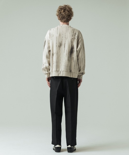 SLICK（スリック）の「【SLICK/スリック】Abstract Printed Quarter Gauge Pullover /アブストラクトプリントプルオーバー（Tシャツ/カットソー・メンズ・ブラック/アイボリー・3/2/1）」の10枚目の写真