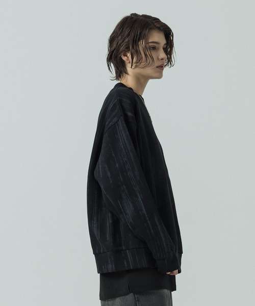 SLICK（スリック）の「【SLICK/スリック】Abstract Printed Quarter Gauge Pullover /アブストラクトプリントプルオーバー（Tシャツ/カットソー・メンズ・ブラック/アイボリー・3/2/1）」の18枚目の写真