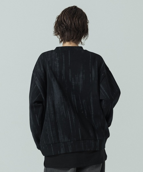 SLICK（スリック）の「【SLICK/スリック】Abstract Printed Quarter Gauge Pullover /アブストラクトプリントプルオーバー（Tシャツ/カットソー・メンズ・ブラック/アイボリー・3/2/1）」の19枚目の写真