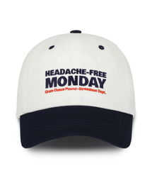GRAM OUNCE POUND（グラムオンスポンド）の「Monday Two Tone 6-Panel Cap_White & Navy（キャップ）」