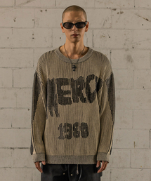 BURNING CAPONE（バーニングカポネ）の「BCツートーンジャカードニット ベージュ（ニット/セーター）」