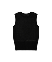 Jacquard Knit Vest Black