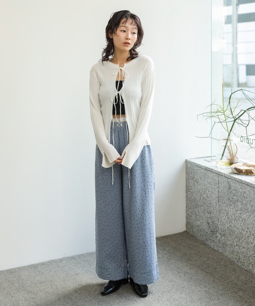 Bab(バブ)の「【エアコン対策にもおすすめ◎】前後2WAYリボン付ニットカーディガン(カーディガン/ボレロ・レディース・グリーン/アイボリー/チャコールグレー・FREE)」の15枚目の写真