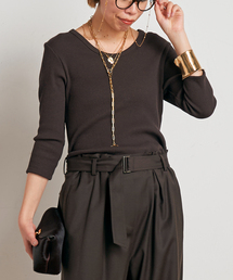 AP STUDIO リブUネックプルオーバー AP STUDIO（エーピーストゥディオ）の「リブUネックプルオーバー（T