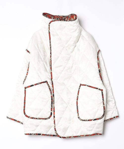 moyan ecri(モヤン エクリ)の「<moyan ecri>無地×総柄リバーシブルブルゾンSuper hight neck reversible blouson(ブルゾン・レディース・アイボリー/ブラック系その他・FREE)」の17枚目の写真