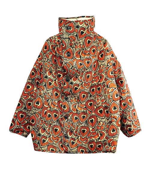 moyan ecri(モヤン エクリ)の「<moyan ecri>無地×総柄リバーシブルブルゾンSuper hight neck reversible blouson(ブルゾン・レディース・アイボリー/ブラック系その他・FREE)」の6枚目の写真