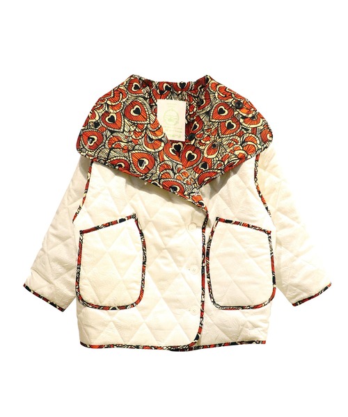moyan ecri(モヤン エクリ)の「<moyan ecri>無地×総柄リバーシブルブルゾンSuper hight neck reversible blouson(ブルゾン・レディース・アイボリー/ブラック系その他・FREE)」の8枚目の写真