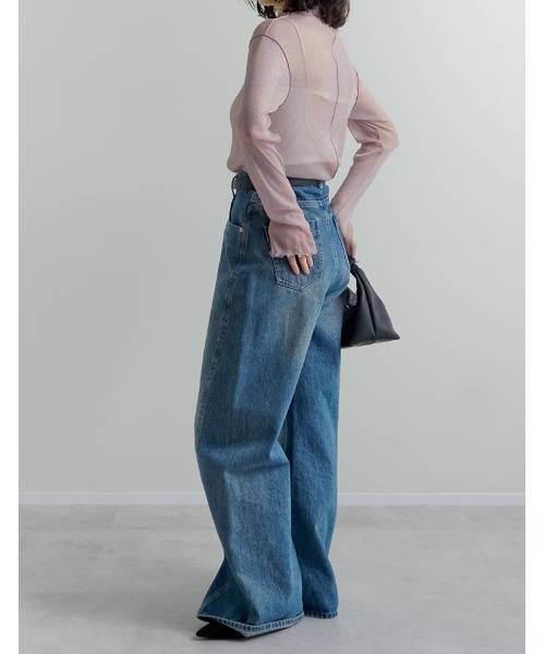 8/20まで出品！meer ボトルネックトップス【期間限定出品】 セール】ラメチュールボトルネックシアートップス（Tシャツ/カットソー