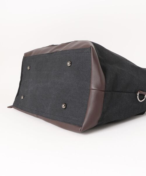 florist（フローリスト）の「【2WAY・大容量33L】キャリーオンキャンバス×フェイクレザーボストンバッグ/トラベルバッグ/ショルダーバッグ（ボストンバッグ・メンズ・ホワイト/ブラック/モスグリーン・FREE）」の22枚目の写真