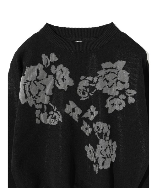 MIDIUMISOLID(ミディウミソリッド)の「MIDIUMISOLID for Ladies フラワージャカードプルオーバー(ニット/セーター・レディース・ライトブルー/ブラック・FREE)」の15枚目の写真