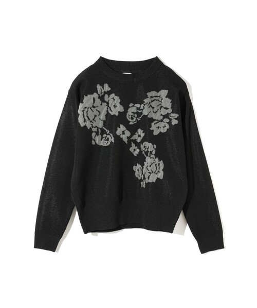 MIDIUMISOLID(ミディウミソリッド)の「MIDIUMISOLID for Ladies フラワージャカードプルオーバー(ニット/セーター・レディース・ライトブルー/ブラック・FREE)」の3枚目の写真