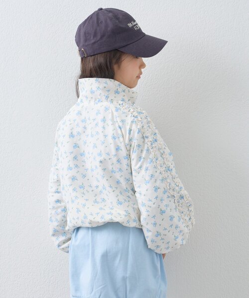 CIAOPANIC TYPY（チャオパニックティピー）の「【KIDS】《ジュニアサイズあり》シャーリングフリルギャザーマンパ（ブルゾン・キッズ・チャコールグレー/サックスブルー/オフホワイト・110/150/130）」の15枚目の写真