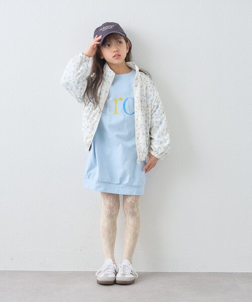 CIAOPANIC TYPY（チャオパニックティピー）の「【KIDS】《ジュニアサイズあり》シャーリングフリルギャザーマンパ（ブルゾン・キッズ・チャコールグレー/サックスブルー/オフホワイト・110/150/130）」の20枚目の写真