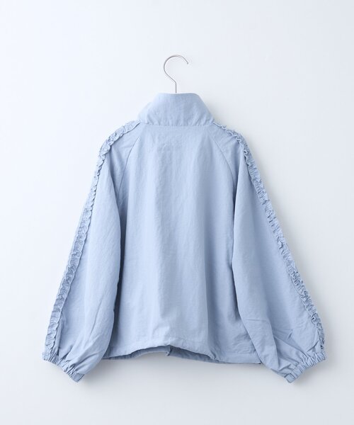 CIAOPANIC TYPY（チャオパニックティピー）の「【KIDS】《ジュニアサイズあり》シャーリングフリルギャザーマンパ（ブルゾン・キッズ・チャコールグレー/サックスブルー/オフホワイト・110/150/130）」の4枚目の写真