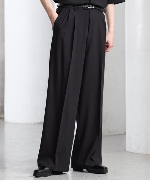 CLEL(クレイル)の「【CLEL】Summer Wool Blend Semi-wide Tuck Slacks / サマーウールブレンド セミワイドタックスラックス【セットアップ対応】(スラックス・メンズ・ブラック/グレー/モカ・M/S/L/XS)」の14枚目の写真