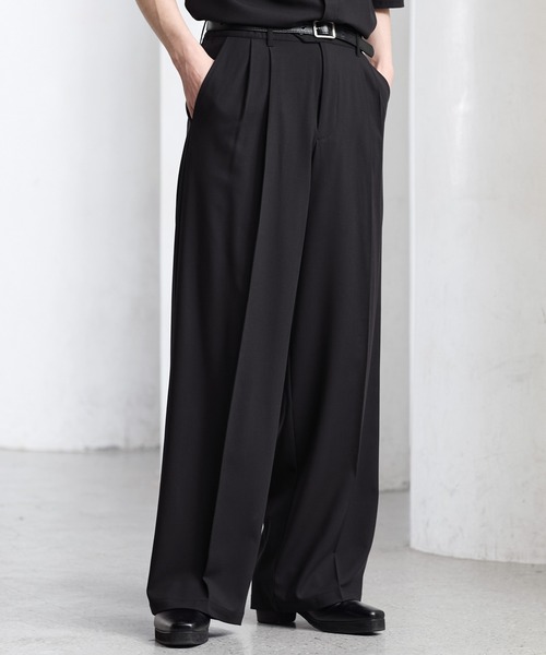 CLEL(クレイル)の「【CLEL】Summer Wool Blend Semi-wide Tuck Slacks / サマーウールブレンド セミワイドタックスラックス【セットアップ対応】(スラックス・メンズ・ブラック/グレー/モカ・M/S/L/XS)」の16枚目の写真