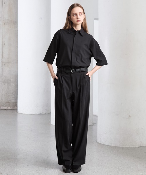 CLEL(クレイル)の「【CLEL】Summer Wool Blend Semi-wide Tuck Slacks / サマーウールブレンド セミワイドタックスラックス【セットアップ対応】(スラックス・メンズ・ブラック/グレー/モカ・M/S/L/XS)」の18枚目の写真