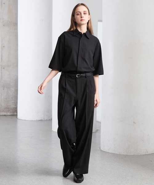 CLEL(クレイル)の「【CLEL】Summer Wool Blend Semi-wide Tuck Slacks / サマーウールブレンド セミワイドタックスラックス【セットアップ対応】(スラックス・メンズ・ブラック/グレー/モカ・M/S/L/XS)」の19枚目の写真