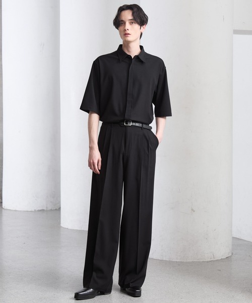CLEL(クレイル)の「【CLEL】Summer Wool Blend Semi-wide Tuck Slacks / サマーウールブレンド セミワイドタックスラックス【セットアップ対応】(スラックス・メンズ・ブラック/グレー/モカ・M/S/L/XS)」の20枚目の写真