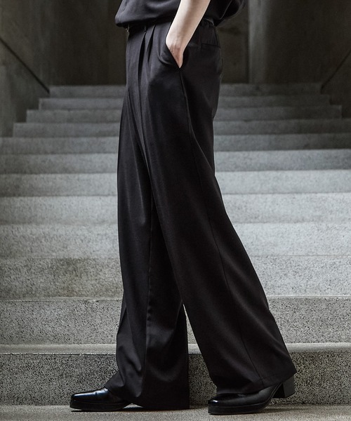 CLEL(クレイル)の「【CLEL】Summer Wool Blend Semi-wide Tuck Slacks / サマーウールブレンド セミワイドタックスラックス【セットアップ対応】(スラックス・メンズ・ブラック/グレー/モカ・M/S/L/XS)」の22枚目の写真