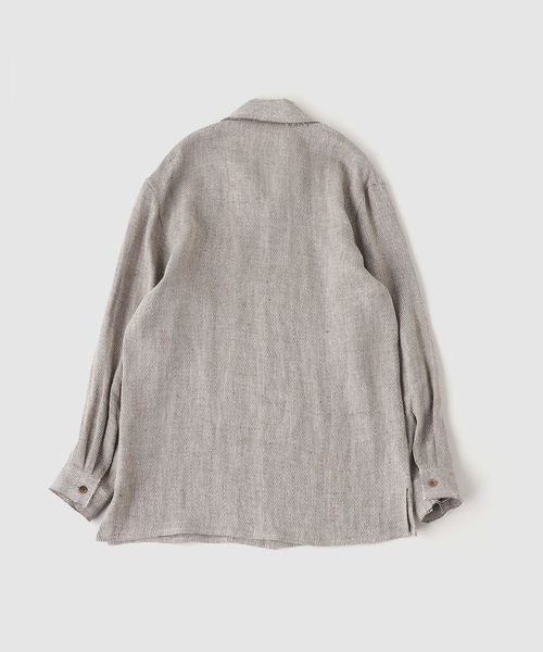 sulvam（サルバム）の「SULVAM / サルバム リネンオープンカラーシャツ（シャツ/ブラウス・メンズ・ベージュ・MEDIUM）」の2枚目の写真