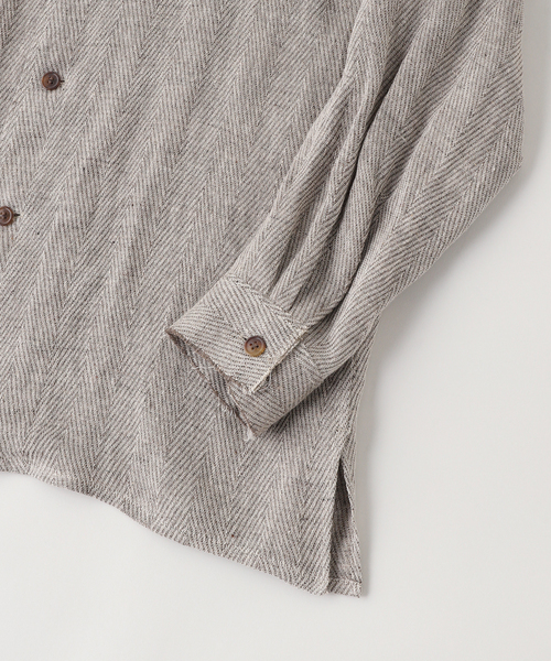 sulvam（サルバム）の「SULVAM / サルバム リネンオープンカラーシャツ（シャツ/ブラウス・メンズ・ベージュ・MEDIUM）」の4枚目の写真