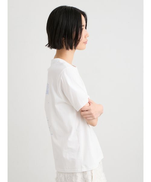 MIESROHE(ミースロエ)の「バックプリントロゴTシャツ(Tシャツ/カットソー・レディース・グレー/ベージュ/ホワイト・F)」の6枚目の写真