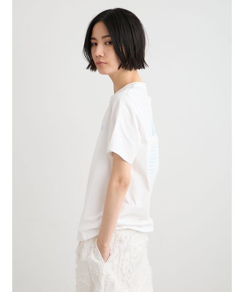 MIESROHE(ミースロエ)の「バックプリントロゴTシャツ(Tシャツ/カットソー・レディース・グレー/ベージュ/ホワイト・F)」の17枚目の写真