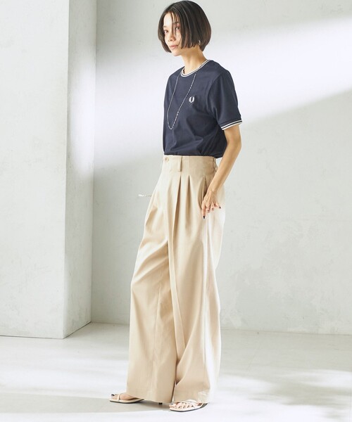 SHIPS(シップス)の「〈手洗い可能〉ヴィンテージ ライク デニム タック パンツ(その他パンツ・レディース・ネイビー/ベージュ・38/36)」の9枚目の写真