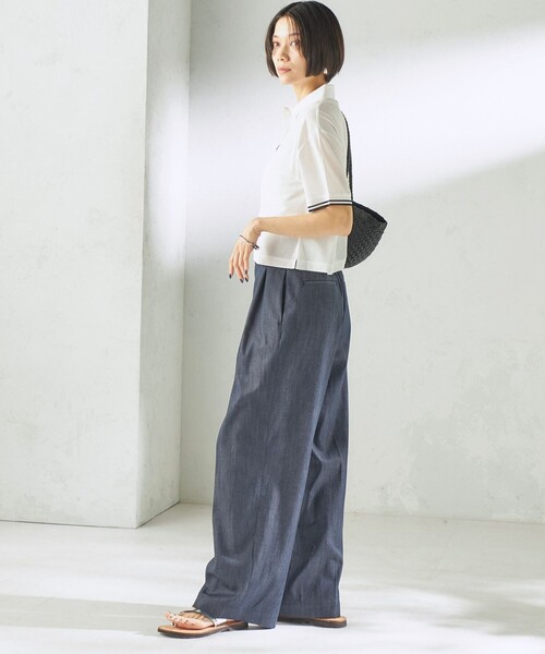 SHIPS(シップス)の「〈手洗い可能〉ヴィンテージ ライク デニム タック パンツ(その他パンツ・レディース・ネイビー/ベージュ・38/36)」の21枚目の写真
